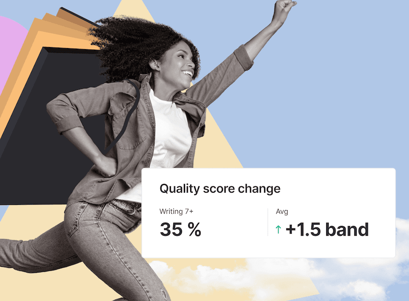 Student celebrating success